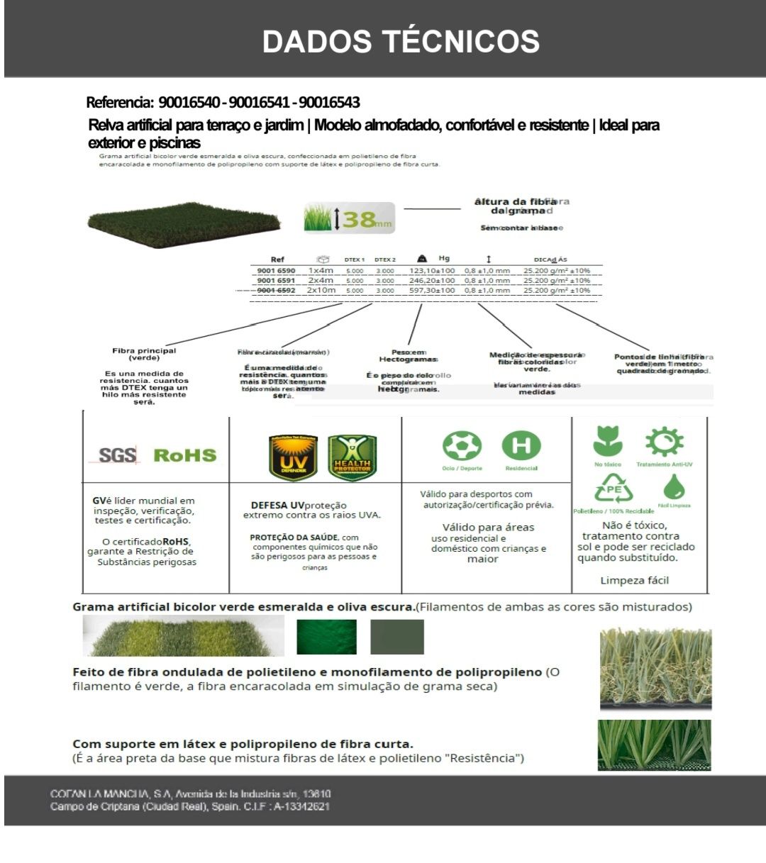 Relva Artificial com Aparência Natural - 7 Anos Garantia