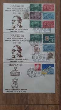 koperty FDC Hawaje znaczki zestaw 1983 hapex.82