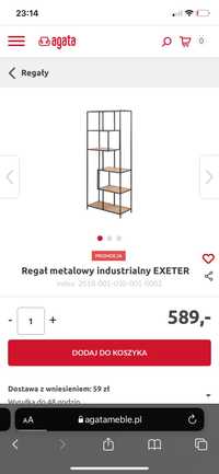 Regal Metalowy Agata Meble