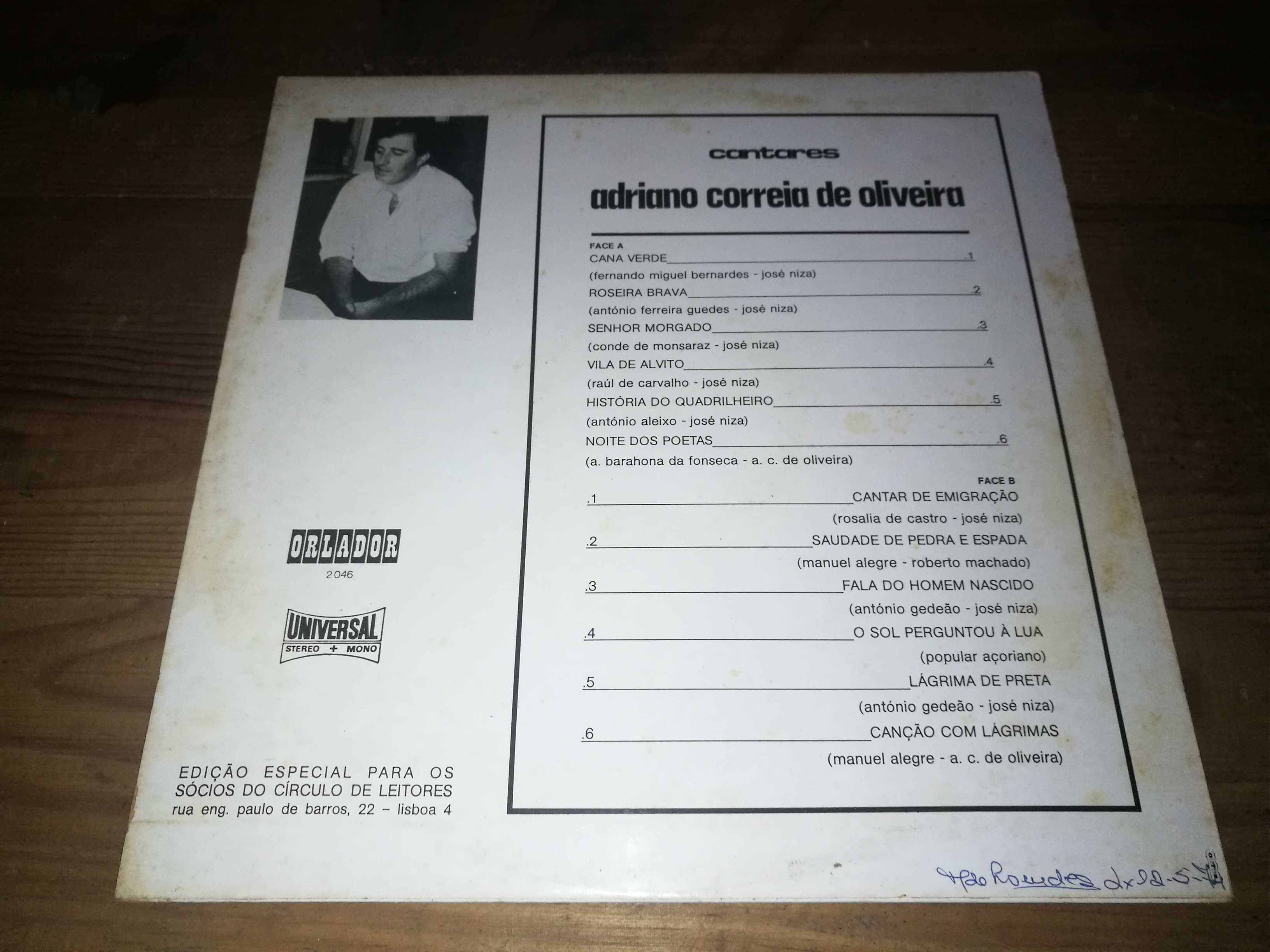 Adriano Correia de Oliveira - Cantares LP