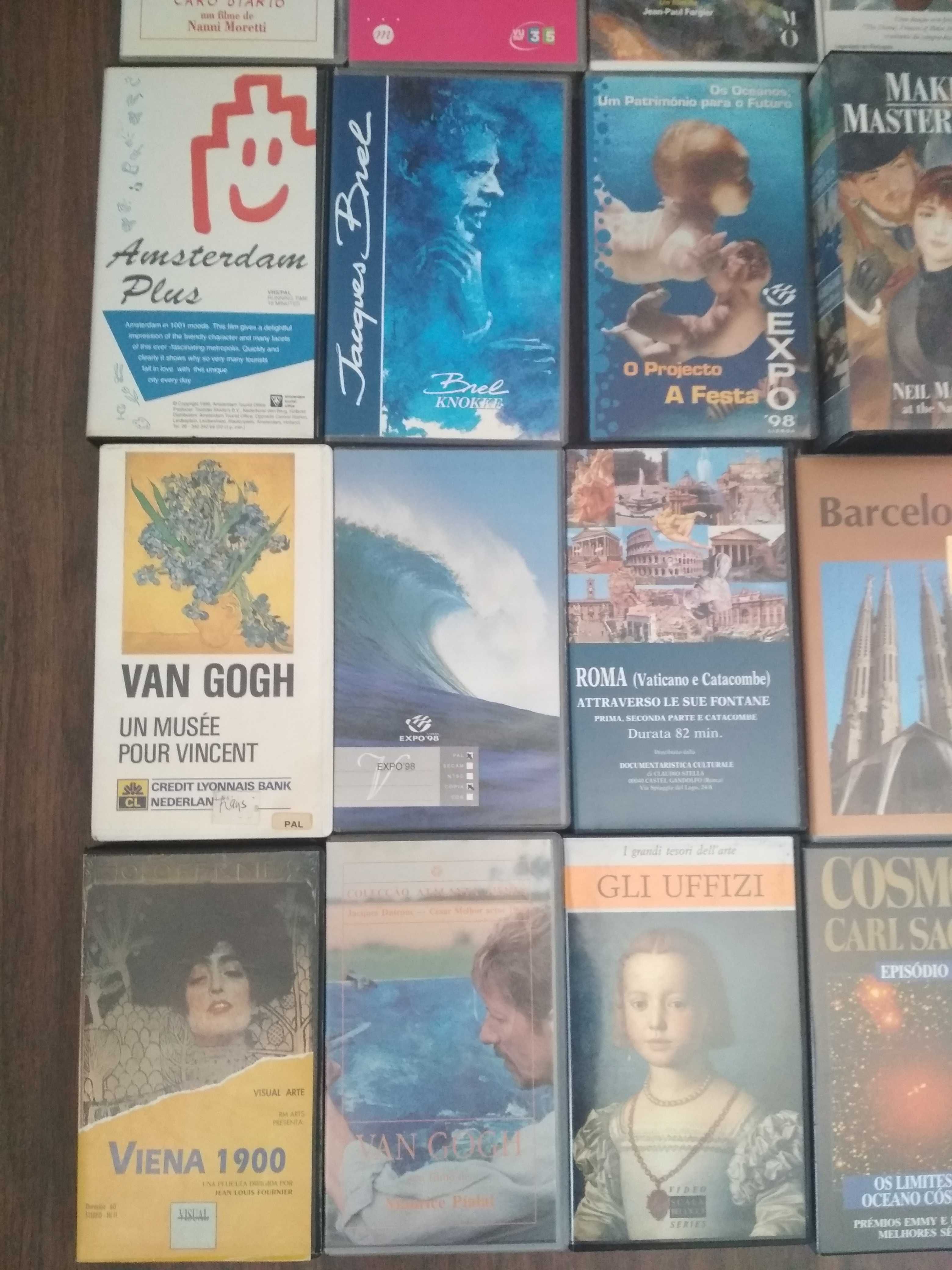 Cassetes VHS originais algumas ainda fechadas