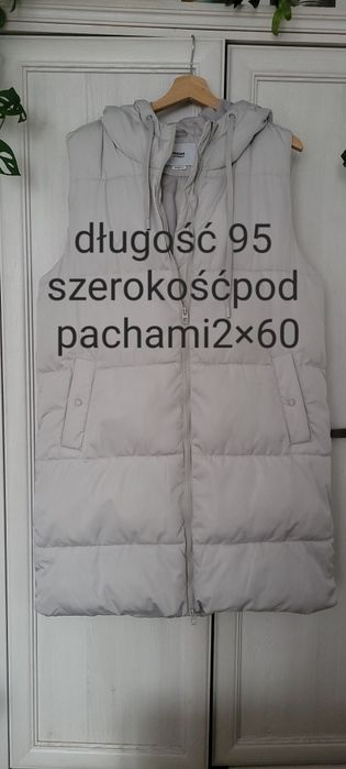 Pikowana długa kamizelka z kapturem #XL