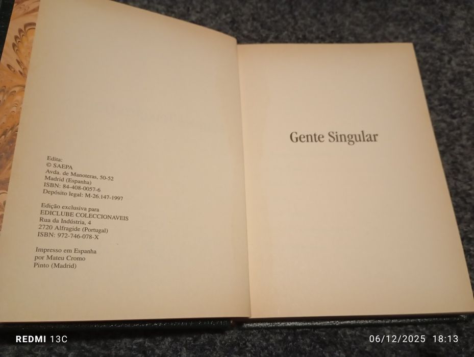 Livro " Gente singular"