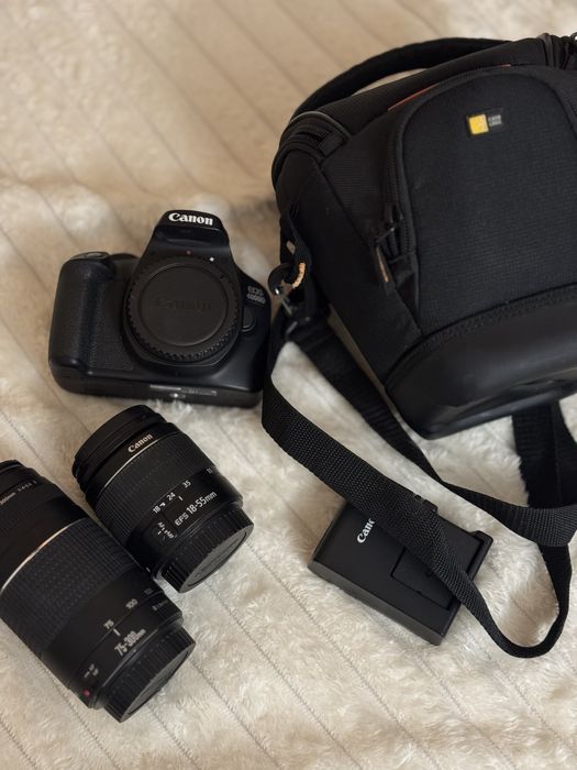 Canon EOS 4000D z dwoma obiektywami