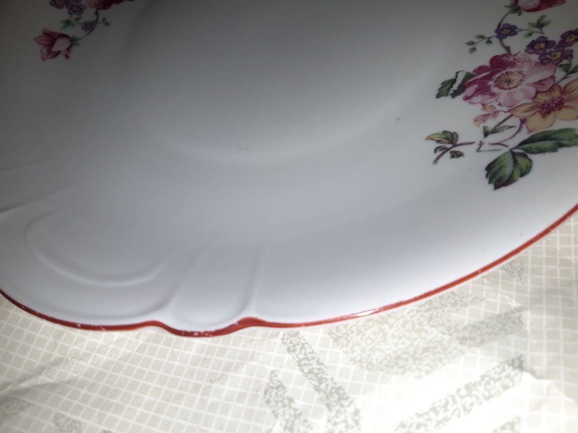 Большое блюдо тарелка барановка с цветочками 60-х