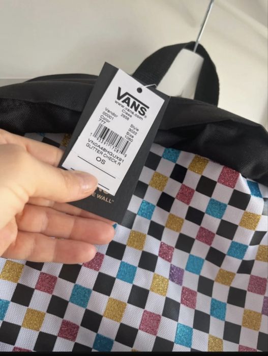 Vans nowy plecak szkolny szachownica glitter