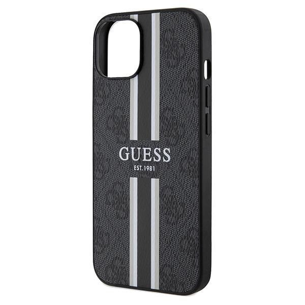 Etui Guess 4G Printed Stripes Magsafe Na Iphone 15 / 14 / 13 - Czarne