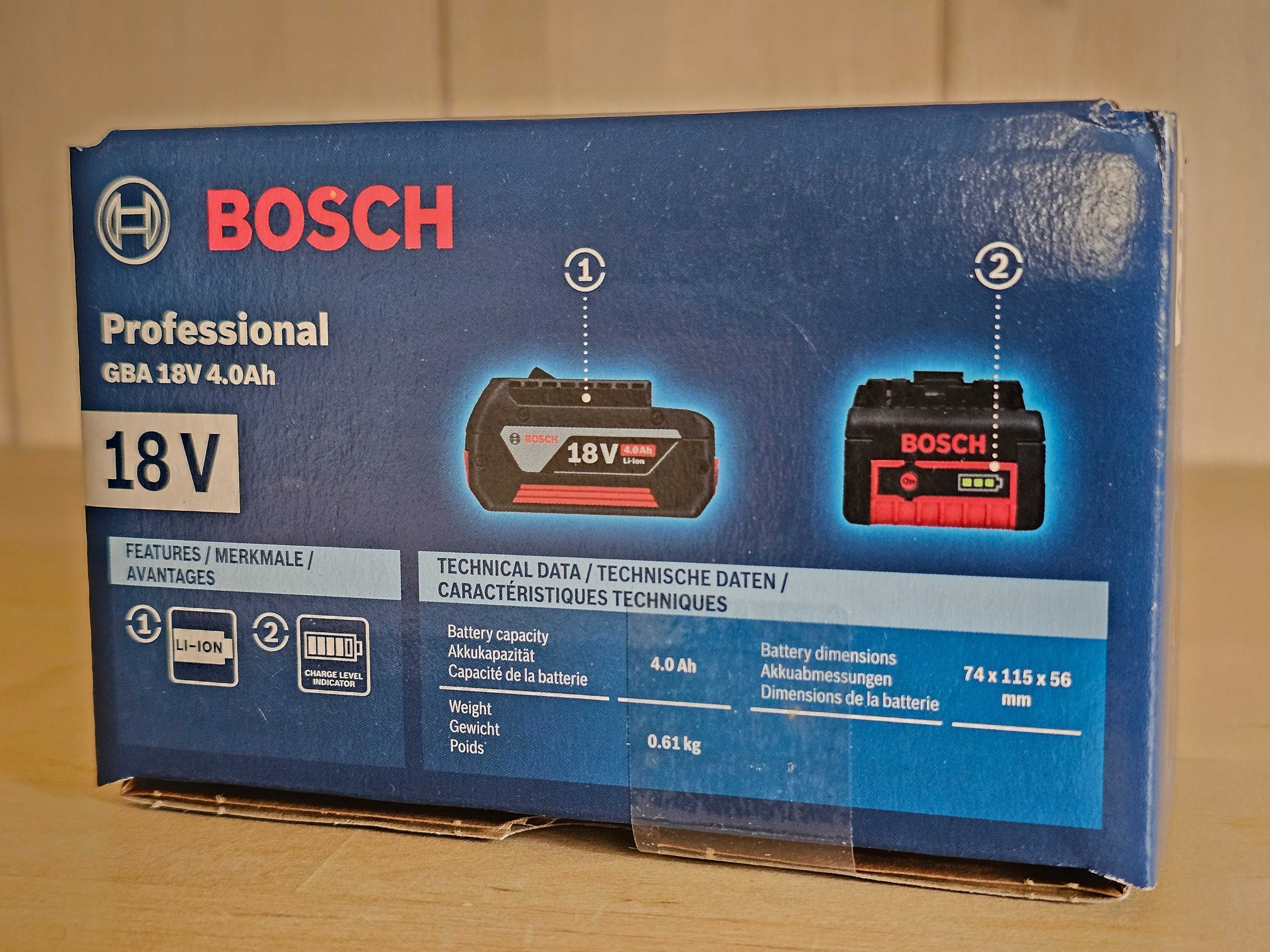 NOWY Akumulator Bosch 18V 4Ah Li-Ion GBA Oryginalny BOX  ___ Gwarancja