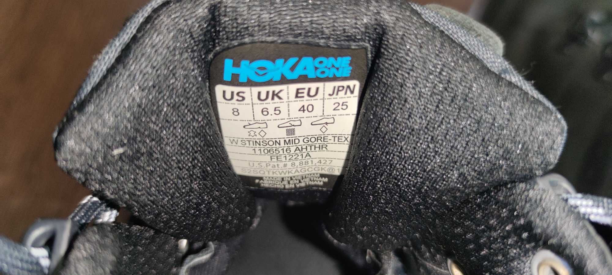 Трекінгові черевики Hoka Stinson Mid  GTX.        Р 40     25см