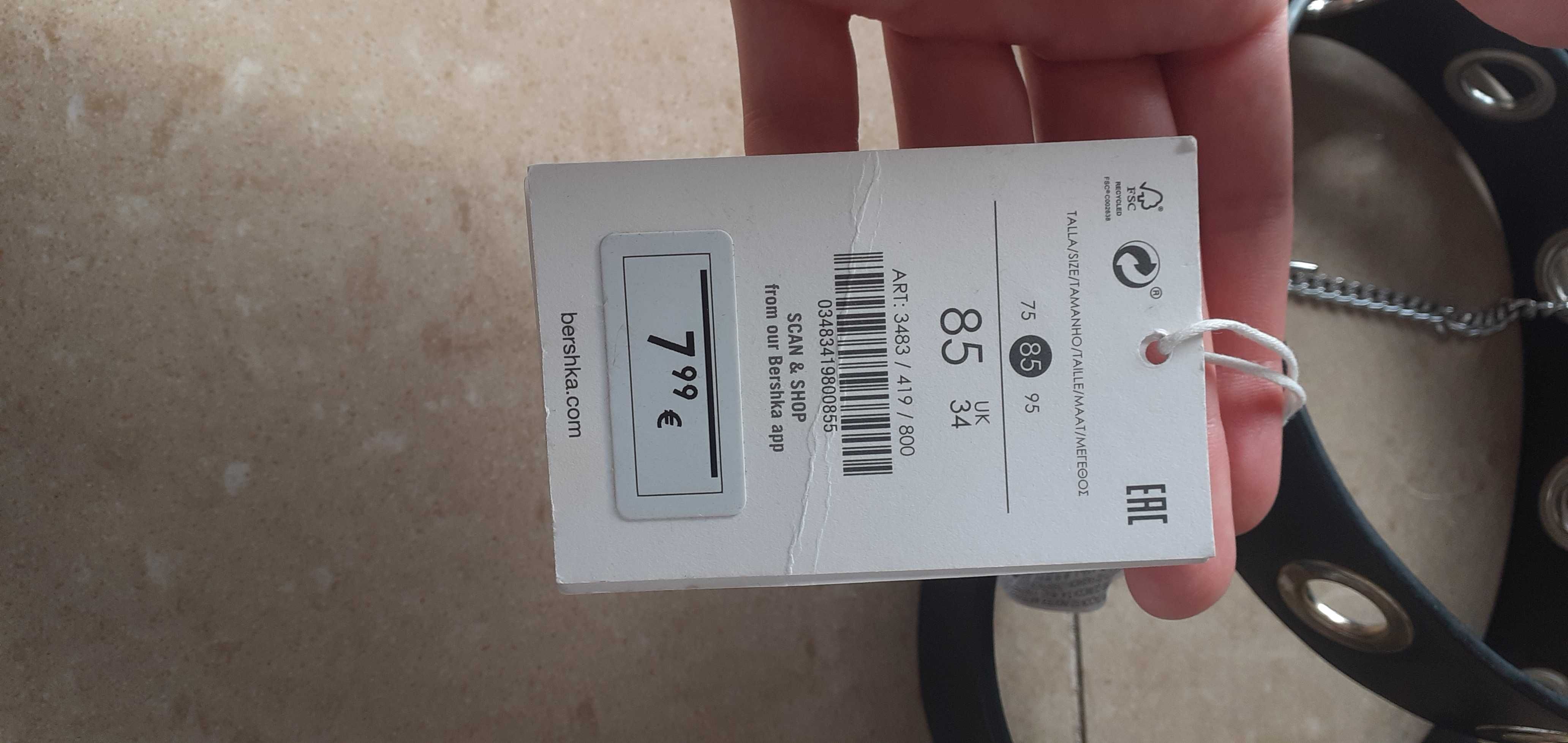 pasek skórzany bershka nowy z metką