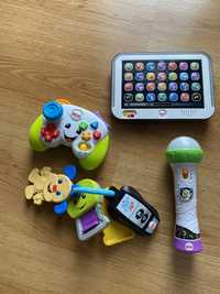 Fisher Price zestaw zabawek mikrofon tablet kluczyki pad