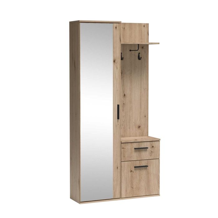 Nowoczesna garderoba z lustem i szafką na buty