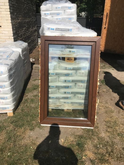 3x Okna GEALAN PCV Orzech (2szt 80x140, 1szt 90x140) - TRZYSZYBOWE.