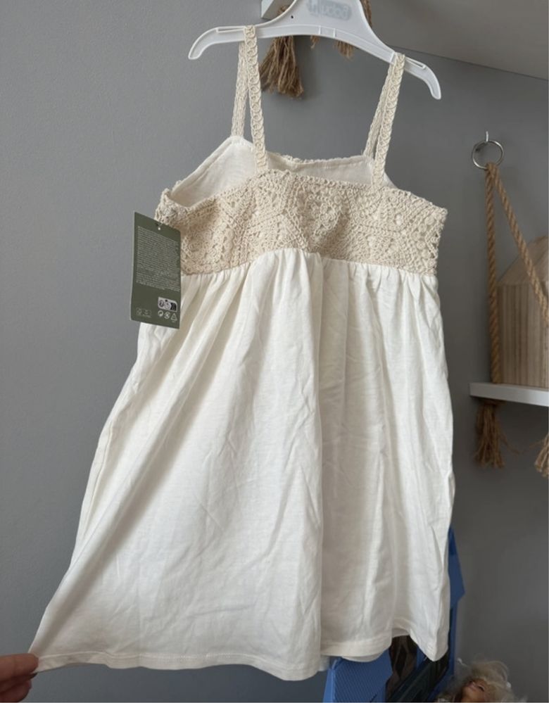 Nowa piękna sukienka szydełkowa letnia na ramiączkach H&M 104