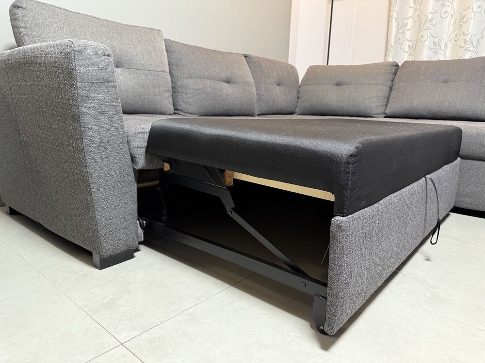 Sofá cama com chaise