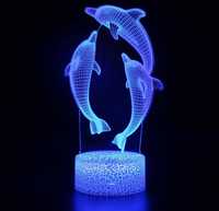 Lampka 3D Touch LED nocna delfin.