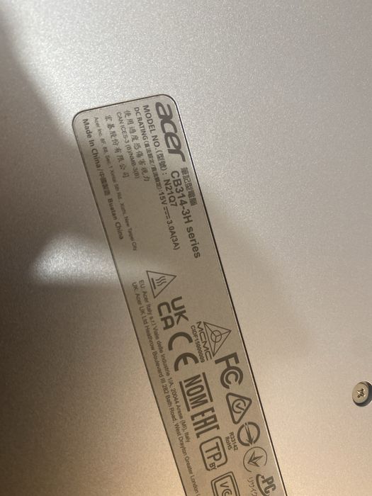 Chromebook ACER - uso de 1 ano