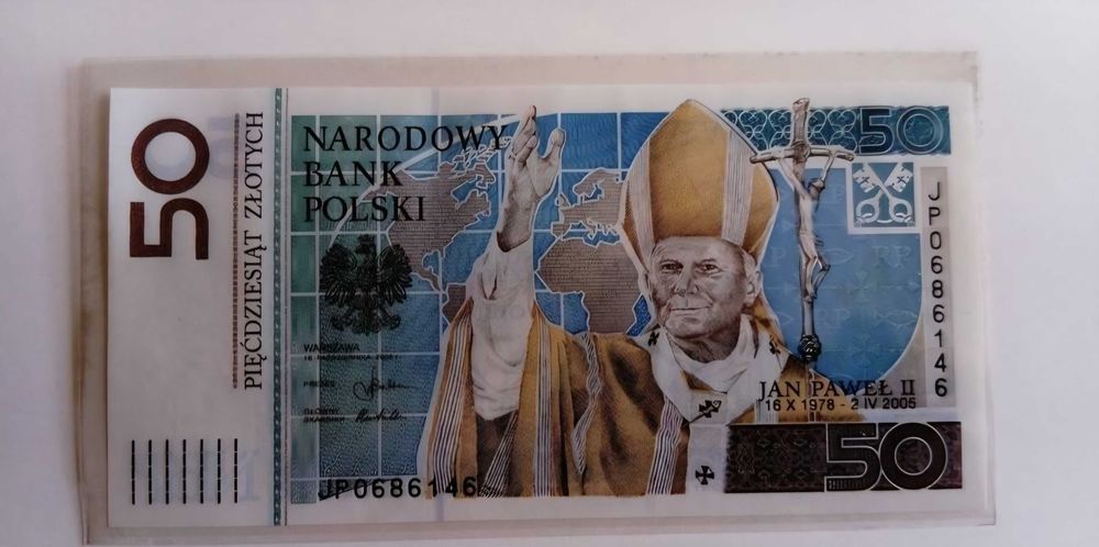 BANKNOT Kolekcjonerski 50ZŁ NBP Jan Paweł 2 drugi