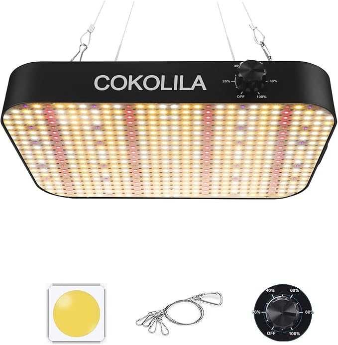COKOLILA Lampa LED do hodowli roślin z ściemniaczem, 600 W UV i IR