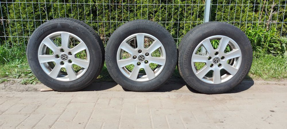VW Touran trzy koła letnie 5x112 ALU opony HANKOOK 195/65 R15