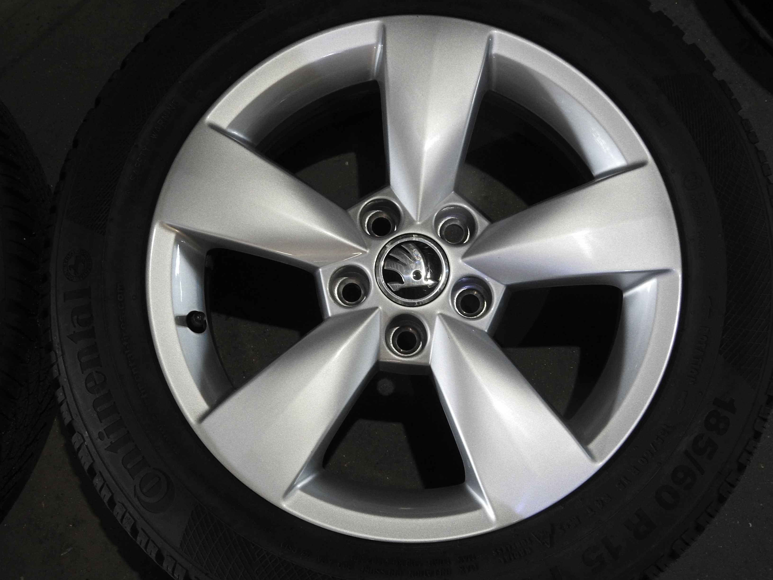 4x ALUFELGI SKODA 15" 5x100 6J ET38 oryginał 5JA Jak NOWE DEMO