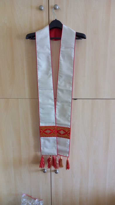 Stuła kapłańska biało-złota