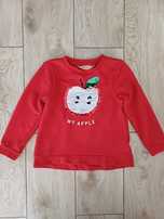 Bluza H&M 104, owoce, jabłko, odwracane cekiny