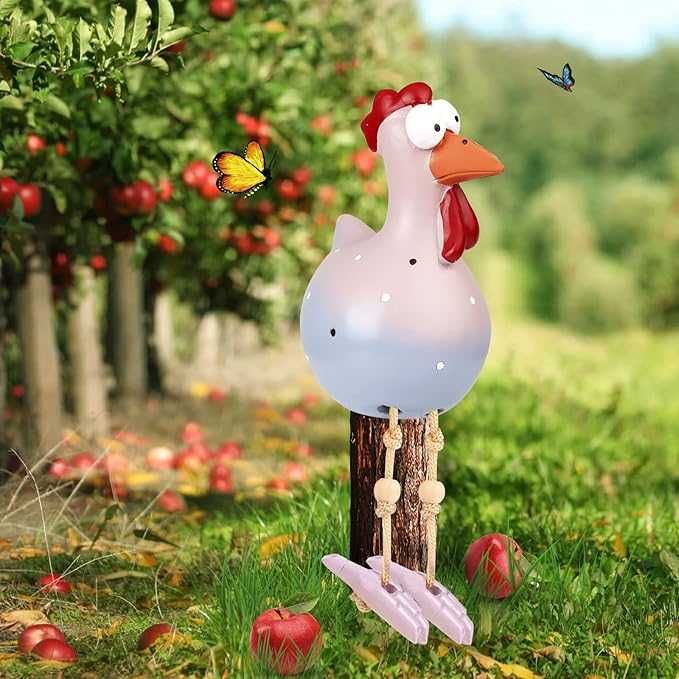 Ceramiczna kurczaka, dekoracja ogrodowa, z żywicy i ceramiki, wzór 4