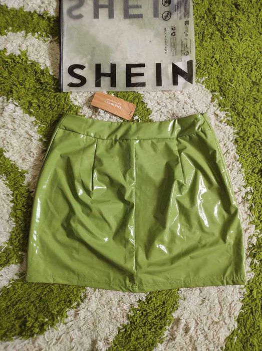 Лакова спідниця Вінілова Латекс Юбка Shein SEXY НОВА L Лак кожа шкіра
