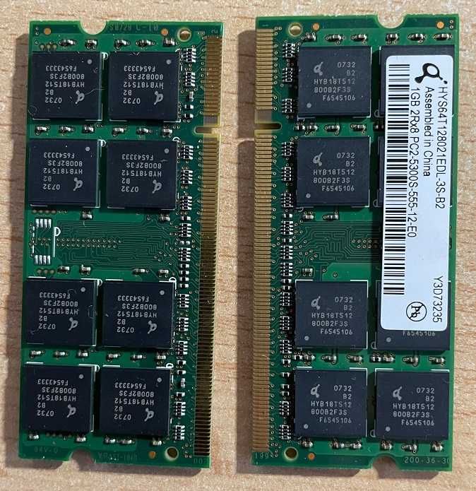 Pamięć 2x HYS64T128021EDL-3S-B2 1GB DDR2