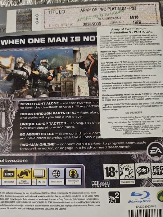 Army of Two – PS3 Platinum | Excelente Estado | 20€