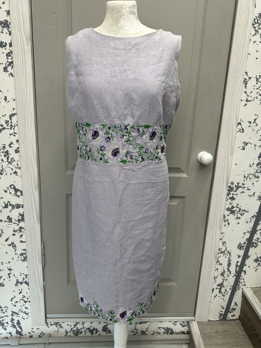 Платье вышиванка лен М