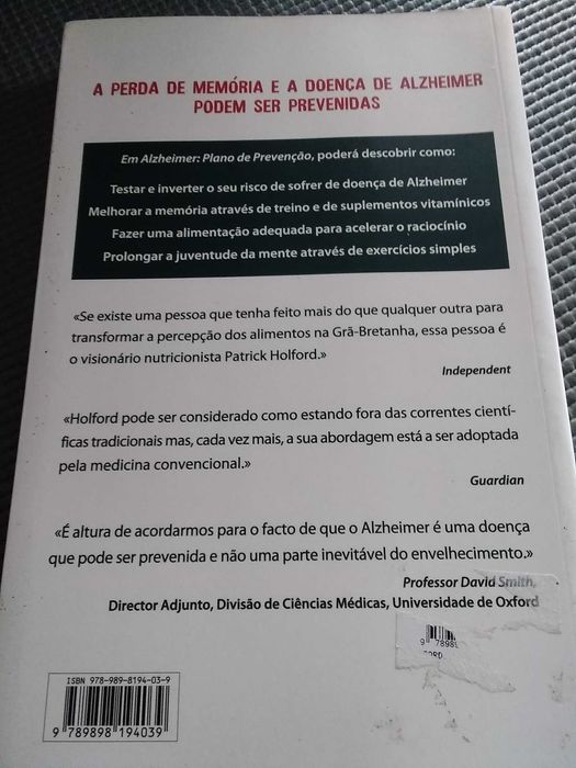 Alzheimer Plano de prevenção de Patrick Holford