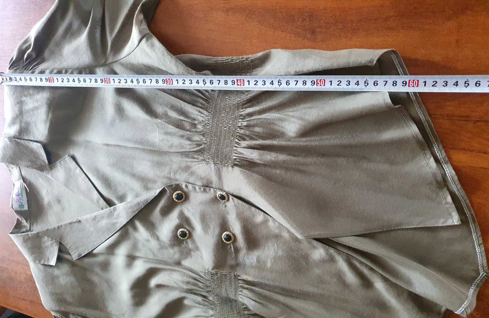 Komplet marynarka spodnica L XL zielony khaki