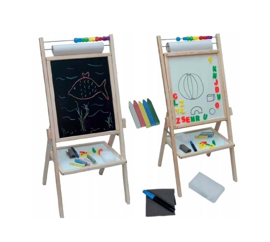 Tablica Magnetyczna Dla Dzieci Wielofunkcyjna 5w1 Duży Zestaw XXL