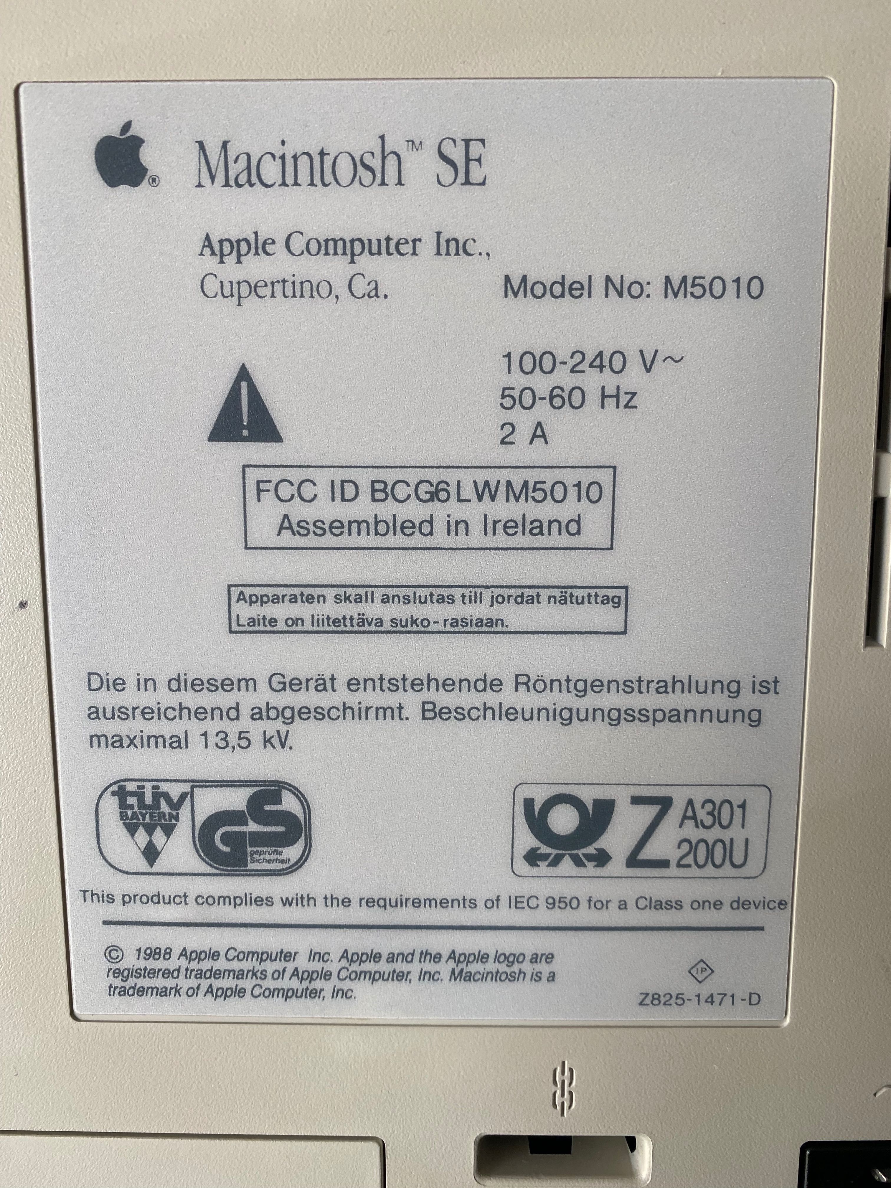 Apple Macintosh SE (M5010)