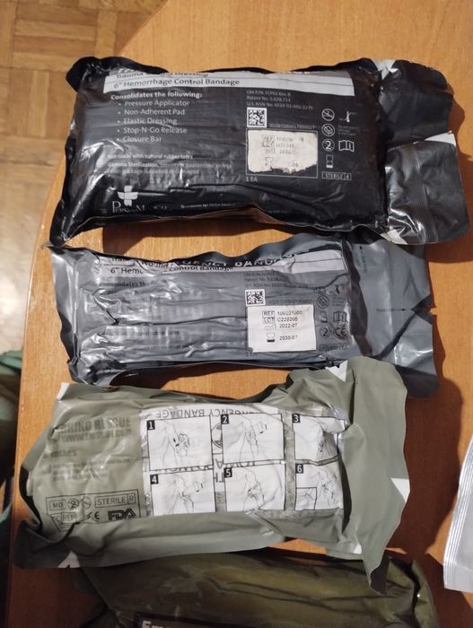 Бандажі, гемостатичні бінти та окклюзивні пов'язки