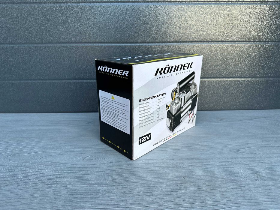 Автомобільний компресор K0NNER FT90 12В, 10 Атм, 90 л/х, Автокомпресор
