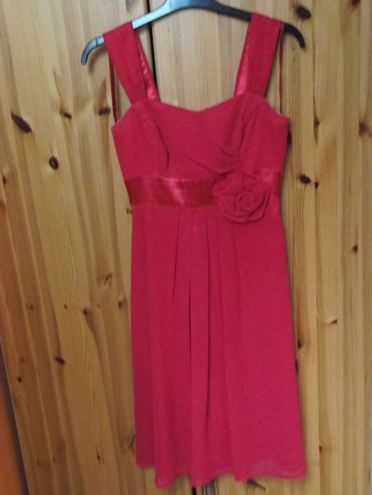 Soczyście malinowa elegancka sukienka XS