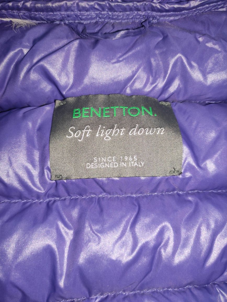 Wiosenna kurtka puchowa, Benetton, stan bardzo dobry , sx