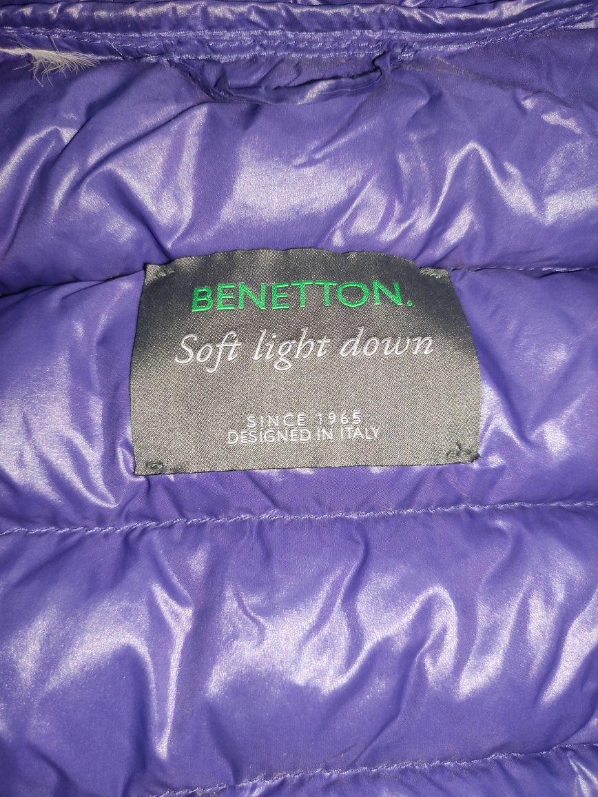 Wiosenna/jesienna kurtka puchowa, Benetton, stan bardzo dobry , sx