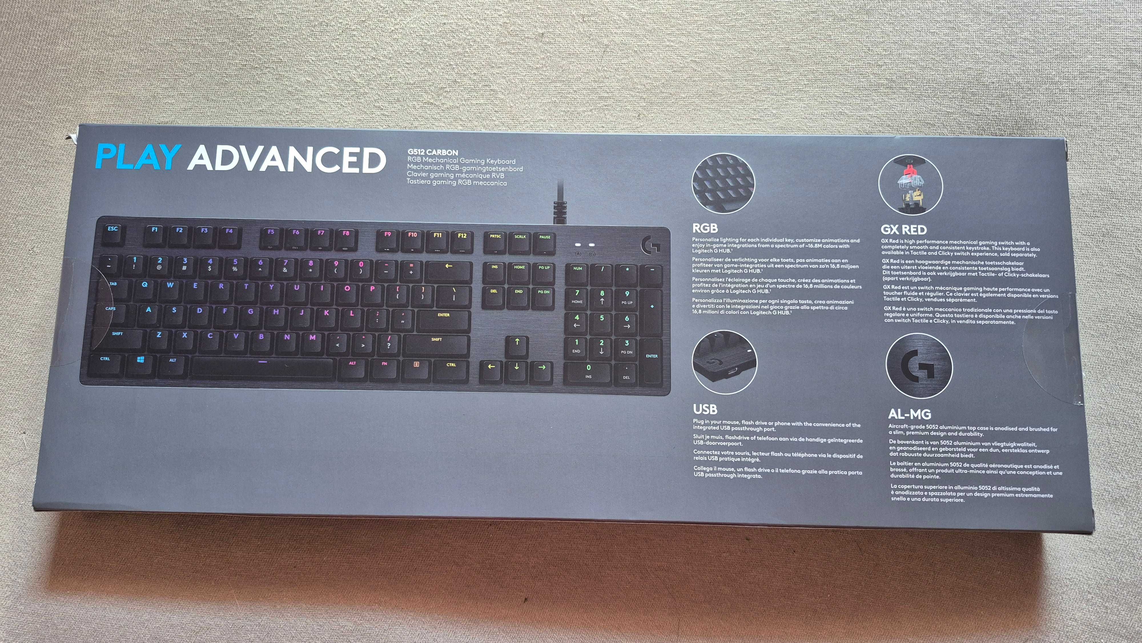 Klawiatura Logitech G512 Carbon GX Red Linear QWERTY - Nowa