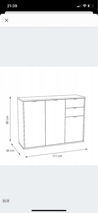 Nowa biala  komoda pojemna