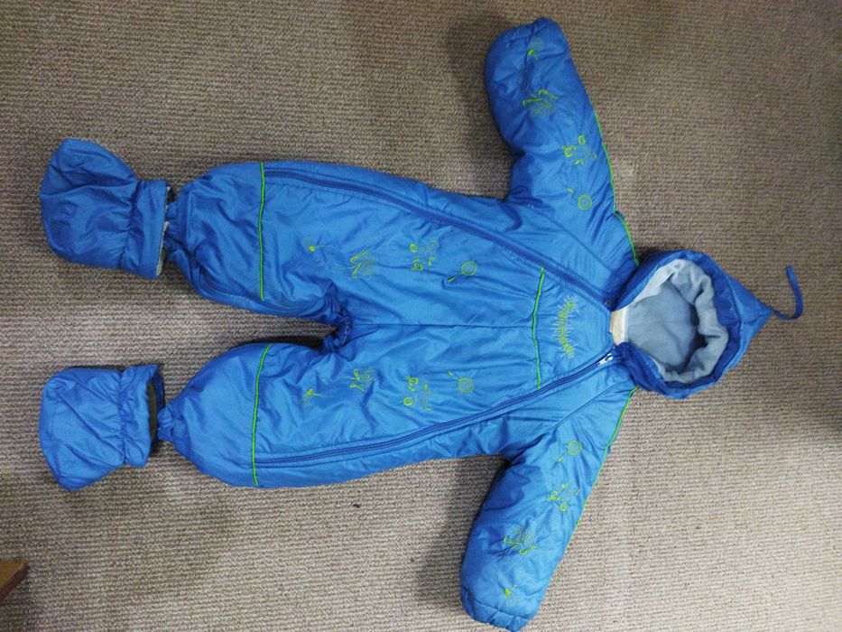 Зимний, демисезонный комбинезон человечек 2 в1 на овчине