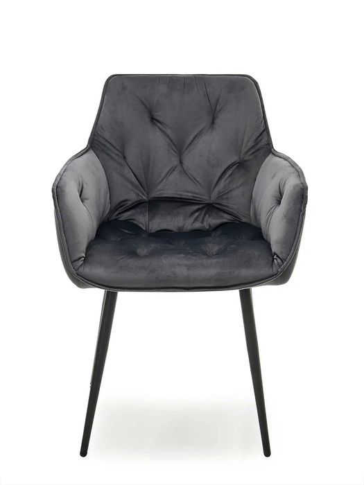 MebleMagnat Krzesło Tapicerowane Santos Velvet Grafitowy szary