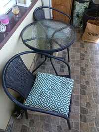 Stolik kawowy z krzesłami na balkon taras