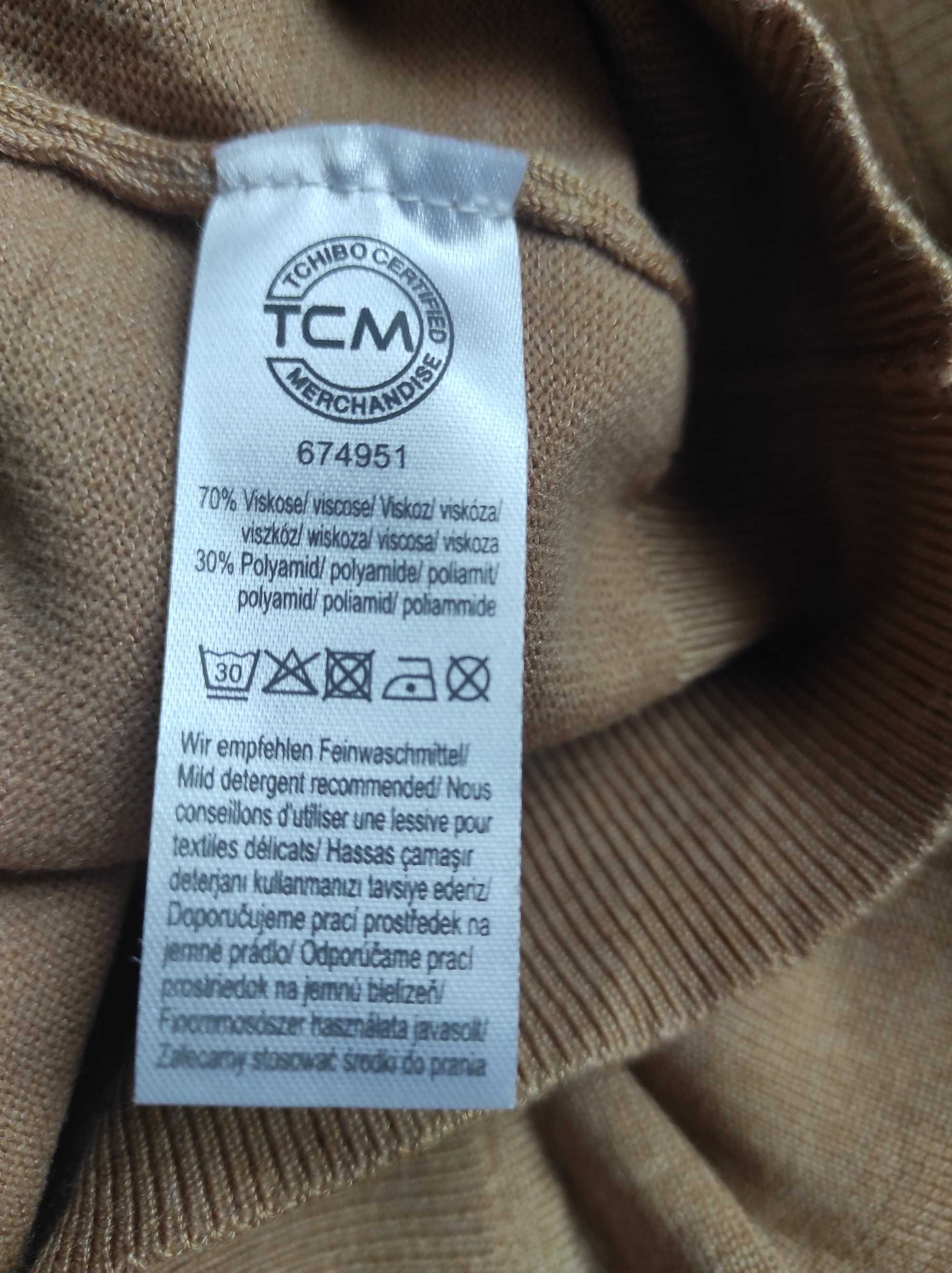Sweter damski TCM thibo 48/50 rozpinany na guziki camel brązowy