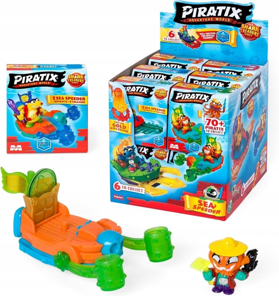 6x Piratix pojazdy shark treasure