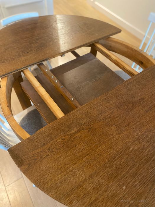 Stół drewniany 110cm, rozkladany, vintage