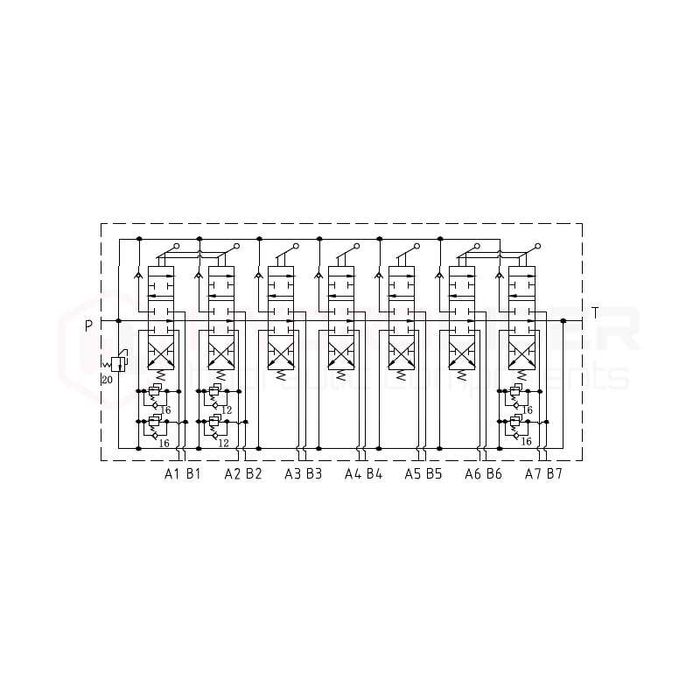 Rozdzielacz hydrauliczny 7 sek 90 przyczepy leśnej
